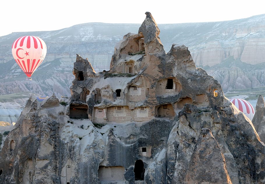 Capadocia, Estambul, globo aerostático, Turquía, chimeneas de hadas, trogloditas, goreme, Nevsehir, Anatolia, toba