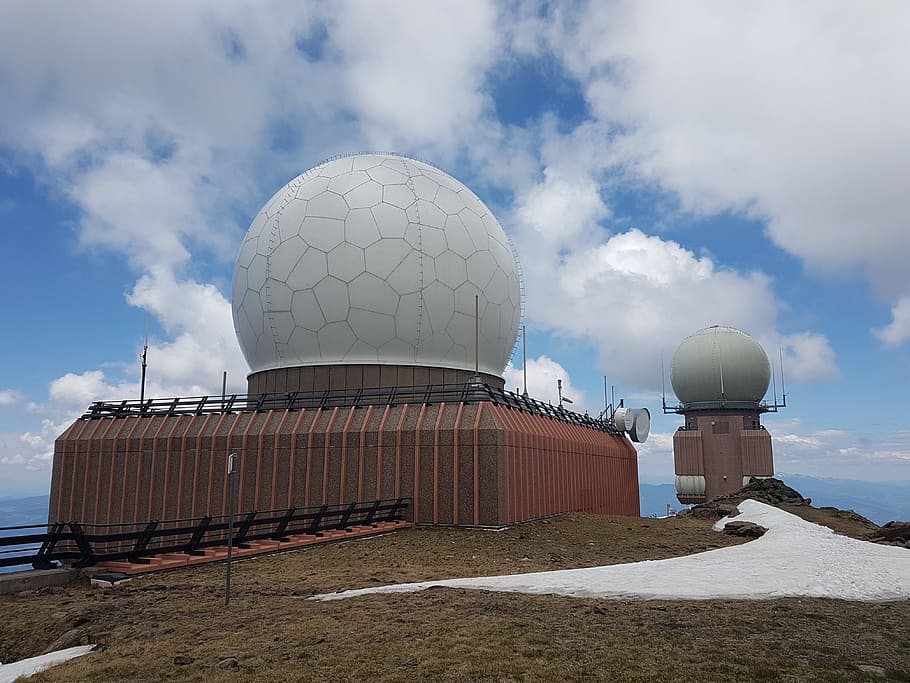 Sky, Clouds, Snow, Military, Monitoring, koralpe, speikboden, big spitting kogel, dome, cloud - sky