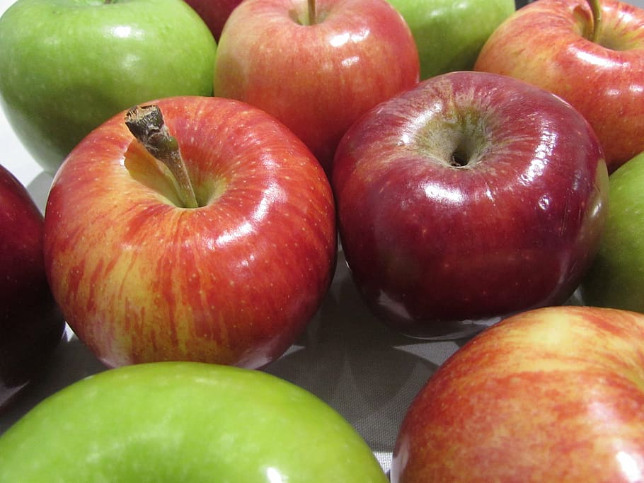 maçãs, vermelho, verde, rosh Hashaná, judeu, fruta, comida, natureza, maduro, nutrição