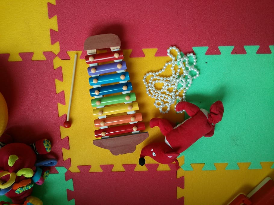 fox, plush, multicolored, glockenspiel toy, rubber mat, Toy, Play, Kids, Toys, kid