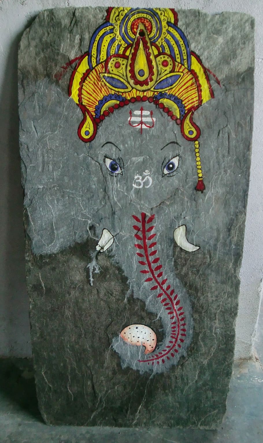 elephant, ganesha, india, god, deity, prosperity, stone tablet, art and craft, representation, creativity