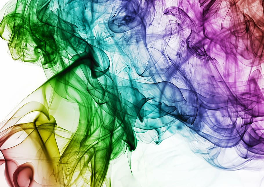 arte abstrata, cor, fumaça, arco íris, projeto, criativa, colorido, textura, efeito, fluxo