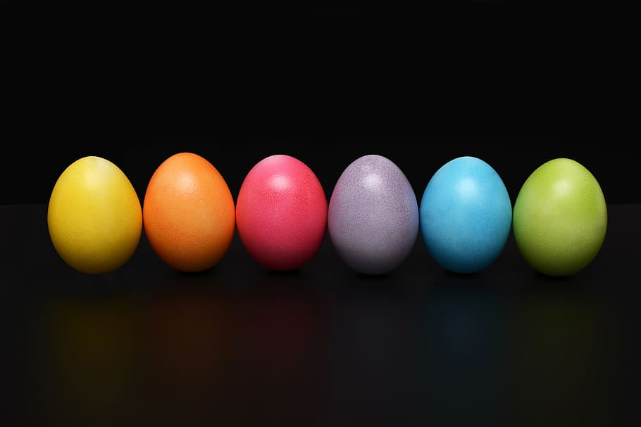 seis, ornamento de ovos de cores sortidas, ovos de páscoa, colorido, páscoa, feliz páscoa, cor, tema da páscoa, doce, delicioso