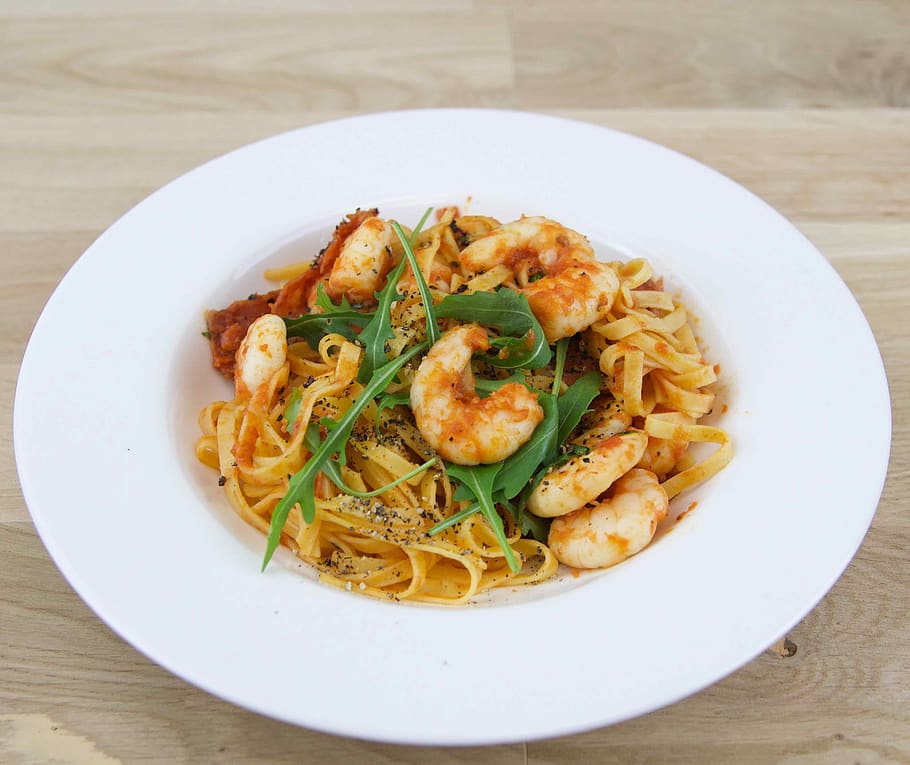 pasta, italian pasta, food, dinner, spaghetti, power supply, shrimp, healthy, delicious, restaurant