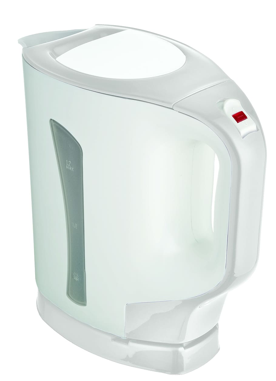 white electric kettle, Kettle, Water, Kazan, Electronic, isolated, white Background, white, single Object, plastic