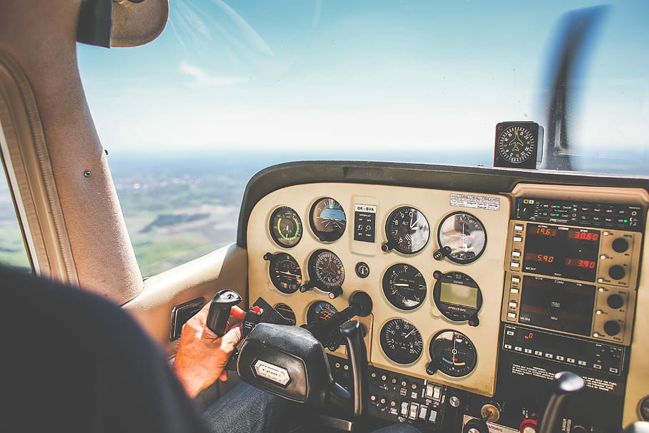 painel de avião, avião, painel de controle, cessna, cabine do piloto, voo, do avião, piloto, pilotagem, viagens