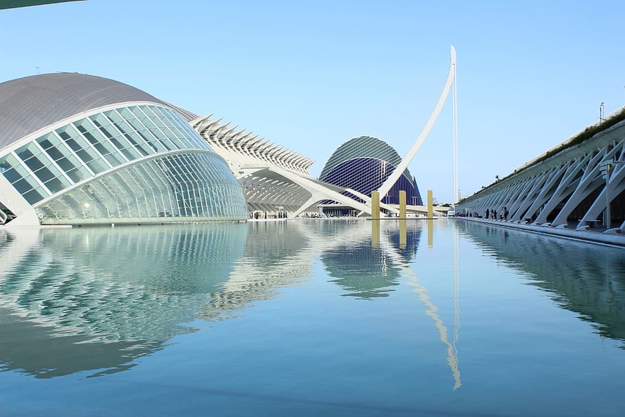 Valencia, City, Arts, Architecture, valencia, city of the arts, architecture, hemisfèric, oceanografic, buildings, spain, calatrava