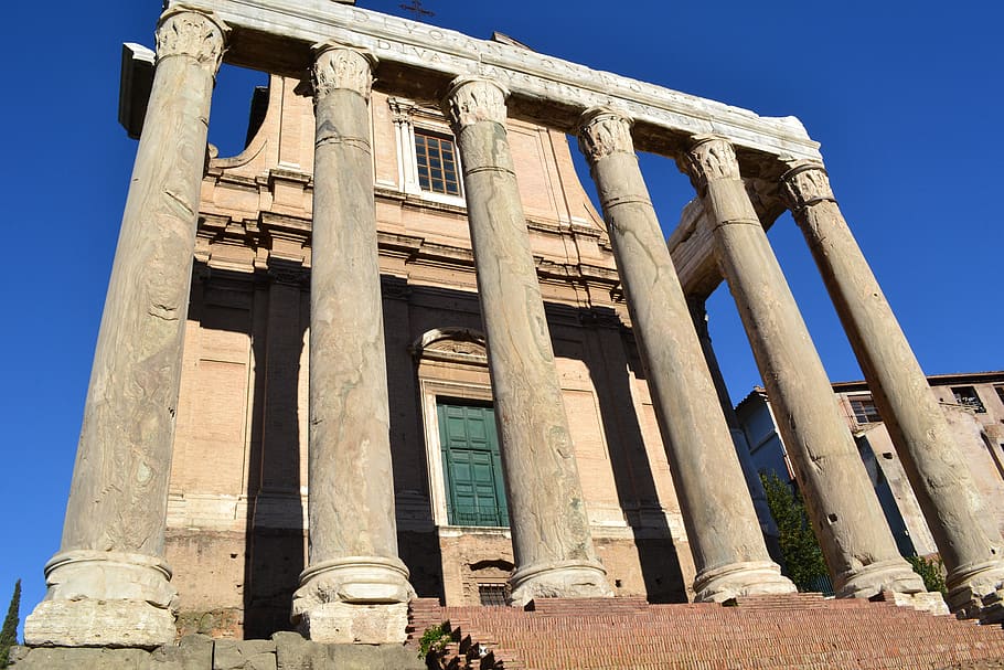 forum romawi, kolom, italia, roma, forum, antik, reruntuhan kuno, candi, candi roman, reruntuhan