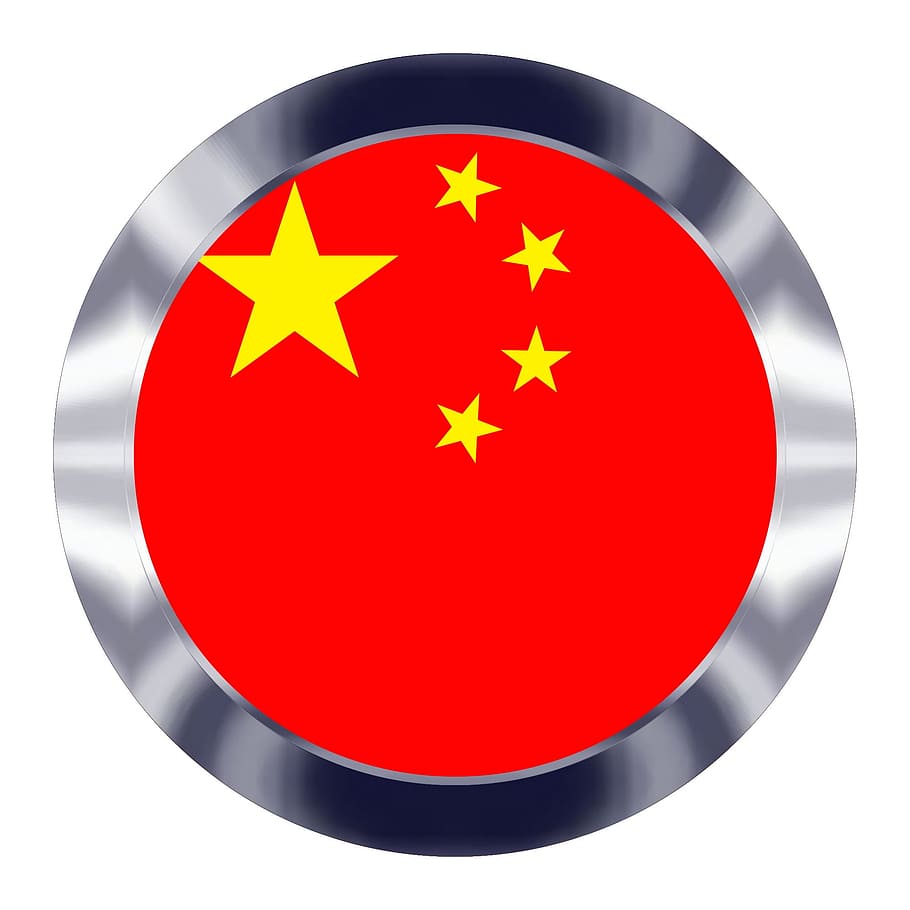中国, フラグ, シンボル, 赤, 形状, 記号, 円, 白背景, 幾何学的形状, 旗