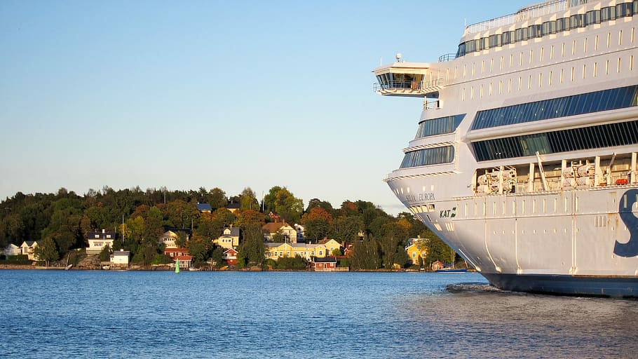 Cruise Ship, Archipelago, Scandinavia, finland, sea, turku, nautical vessel, passenger, wave, island