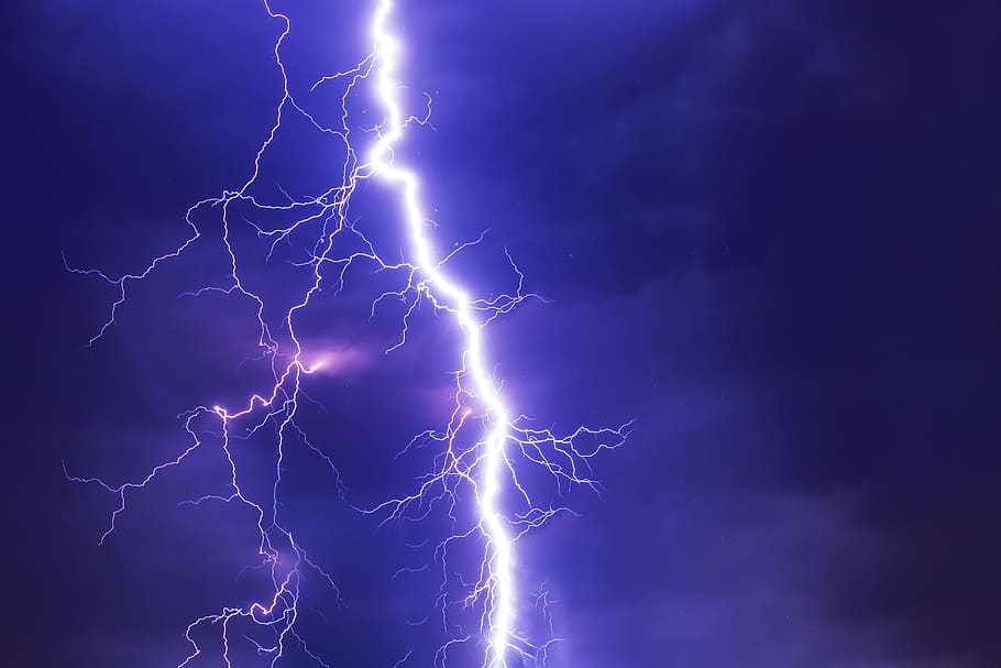 purple lightning, flash, thunderstorm, super cell, weather, sky, night, forward, clouds, nature