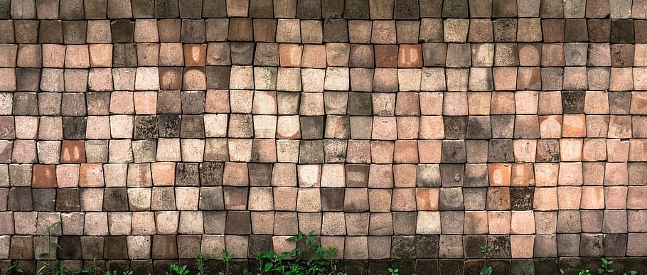 brown, clay brick wall, wall, damme, stone wall, pattern, texture, background, construction, brick