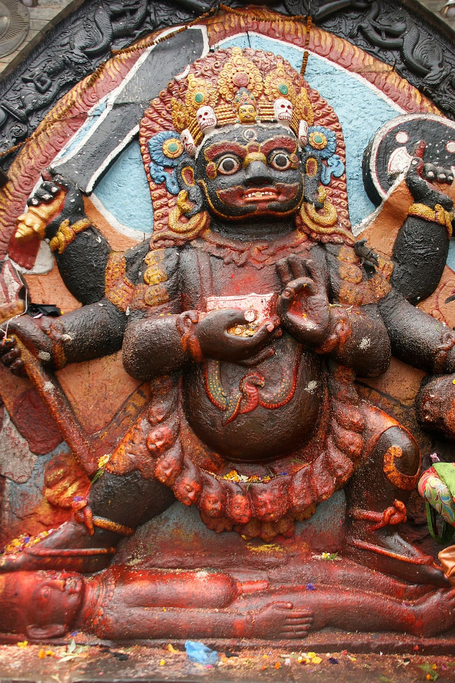 nepal, kathmandu, goddess, hindu, hinduism, representation, sculpture, art and craft, statue, belief