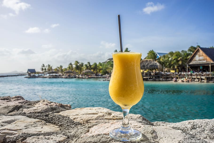 clear, drinking glass, body, water, passion fruit daiquiri, tropical, drink, island, vacation, sea