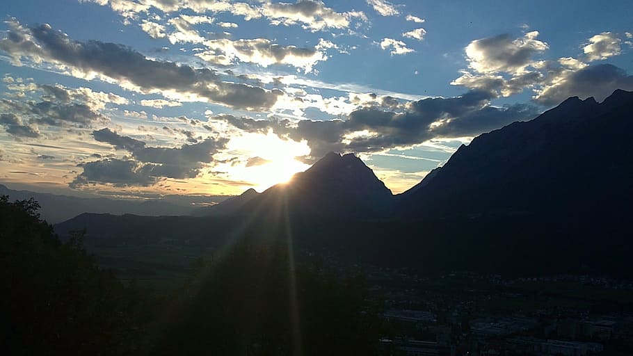 tyrol, karwendel, alpine, mountains, austria, inntal valley, sunset, mood, mountain, nature