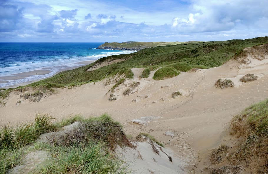 Penhale Sands, Perranporth, Cornwall, beach, beaches, sea, coast, england, waves, bay