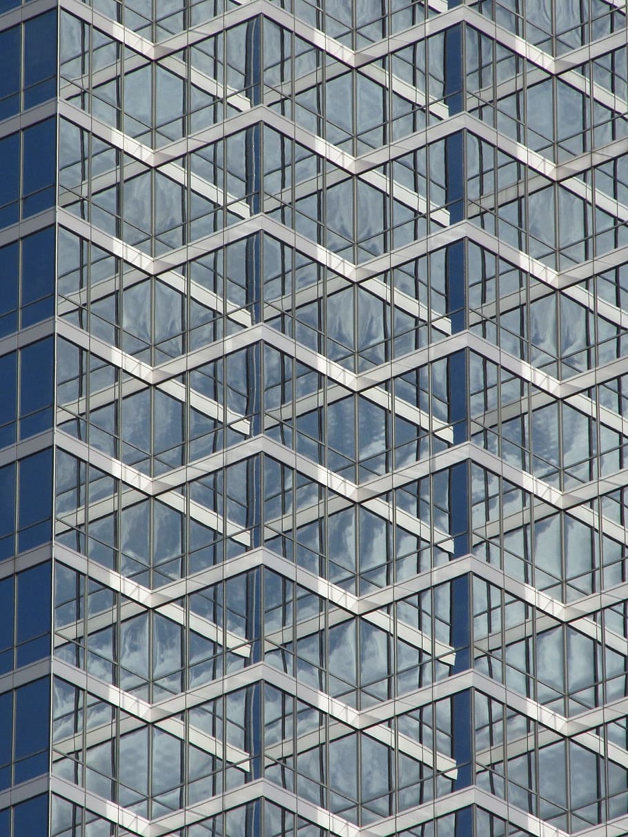 Patrón de construcción abstracto, horizonte, edificios, centro de la ciudad, edificios de oficinas, fachada de vidrio, arquitectura, Dallas, Texas, urbano