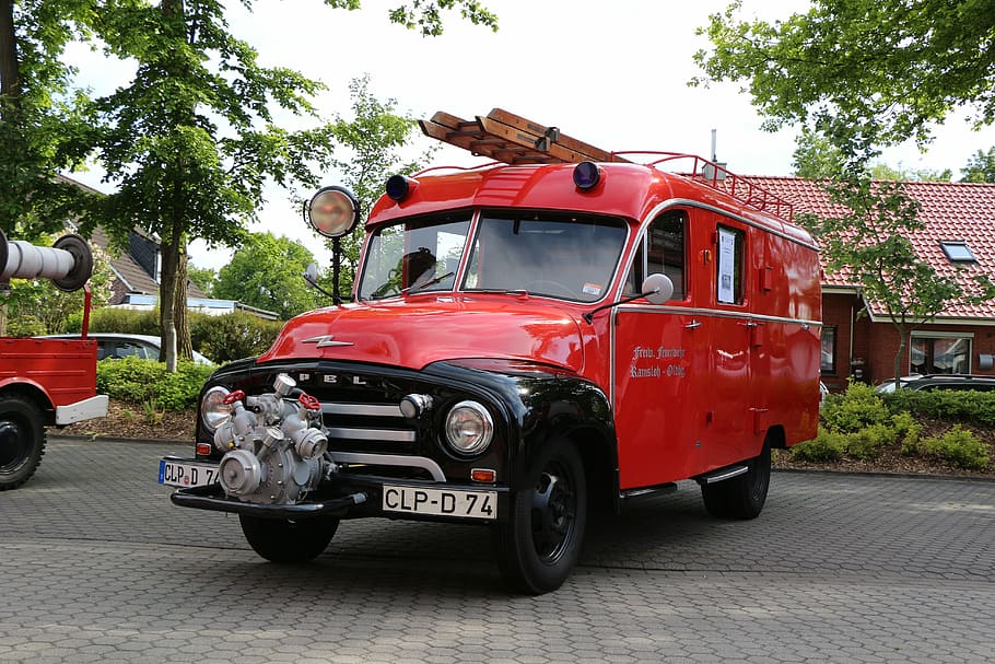 Fire, Fire, Fire Truck, Historically, Vehicle, fire, red, oldtimer, classic, nostalgia, old vehicle
