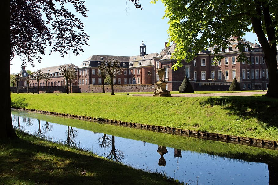 castle, north churches, park, moated castle, historically, baroque, palace, münsterland, garden, facade