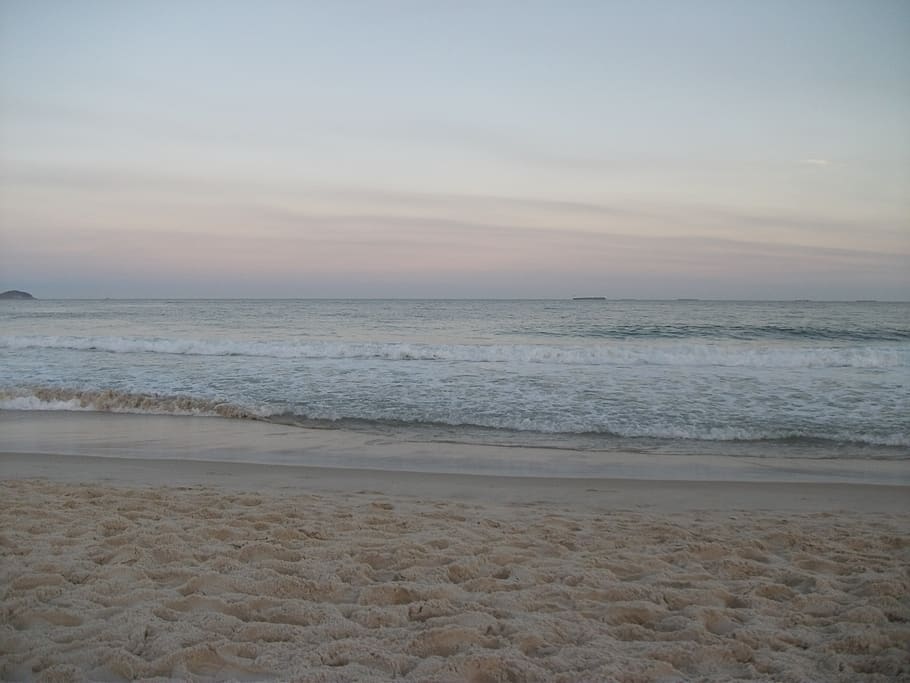 sunset, rj, beach, landscape, brazil, wave, nature, mar, litoral, beira mar