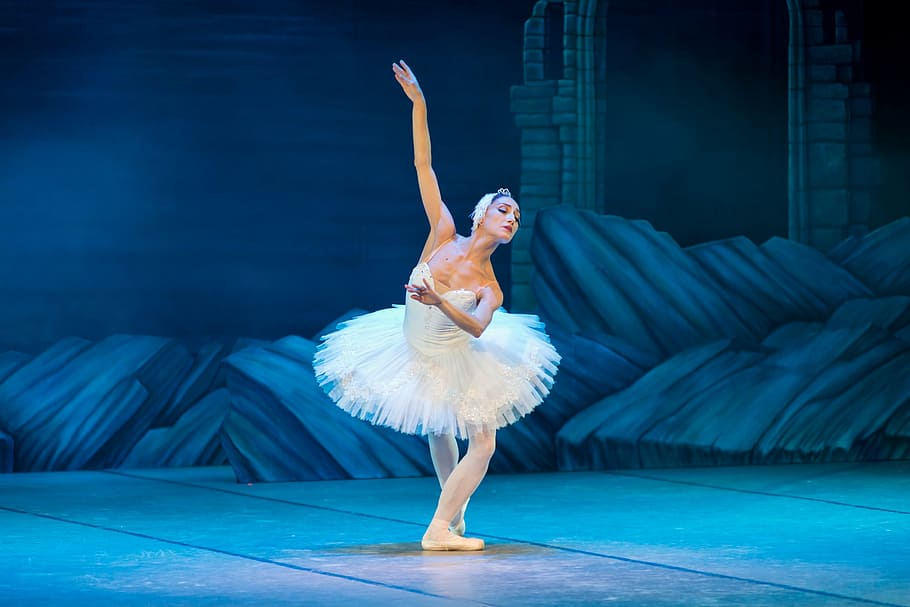woman, wearing, tutu dress dancing ballet, ballet, swan lake, ballerina, dance, swan, elegance, lake