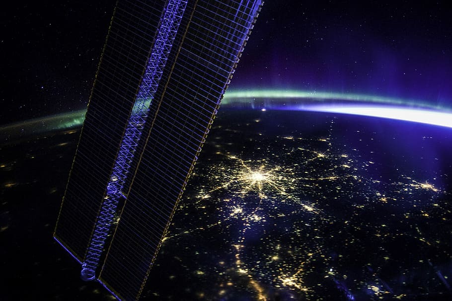 Moscou, expansão, Rússia, ISS, cidade, foto, luzes, domínio público, satélite, foto do espaço