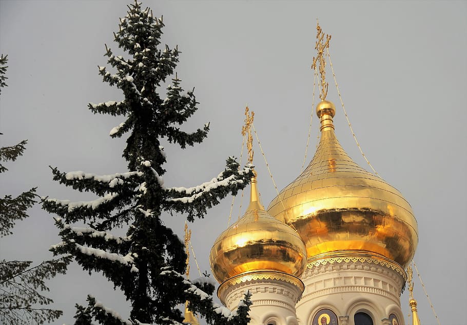 russian, orthodox, church, Russian Orthodox Church, Dome, the russian orthodox church, golden, radiant, shine, building