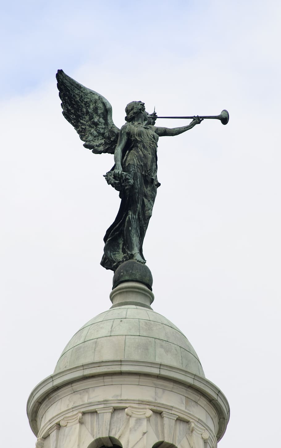 Statue, Wings, Sky, Dome, Fairy, sky, dome, bulding, angel, architecture, landmark