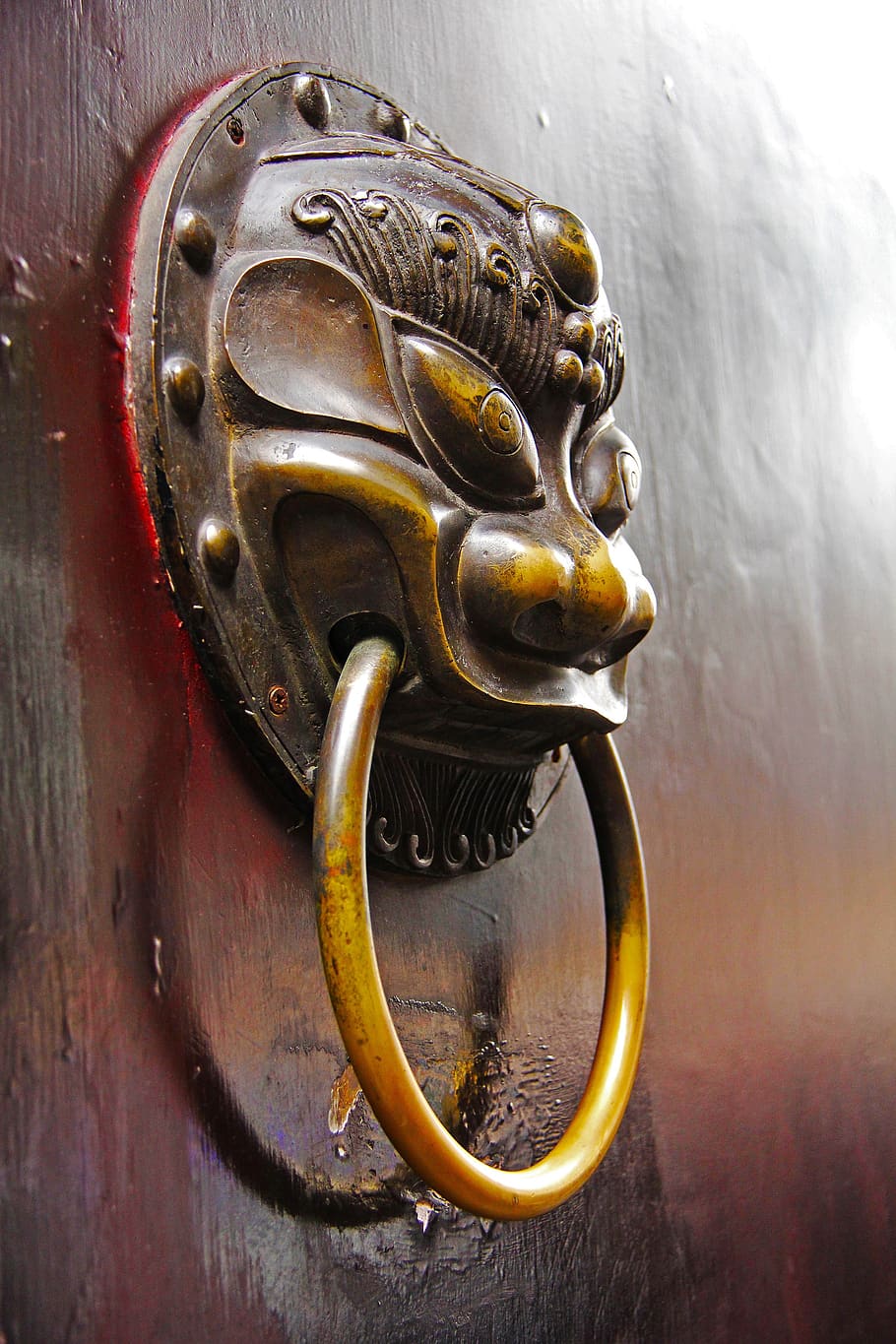 wood door, ancient door locks, treats, novelties, souvenir, streets, jinli, locks, historical, tourist