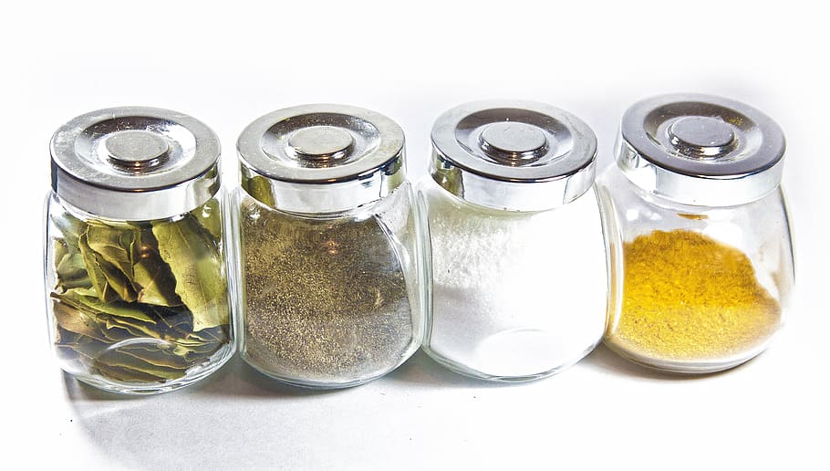 jar, container, eating, spice, herb, salt, healthy, herbal, aromatic, closeup