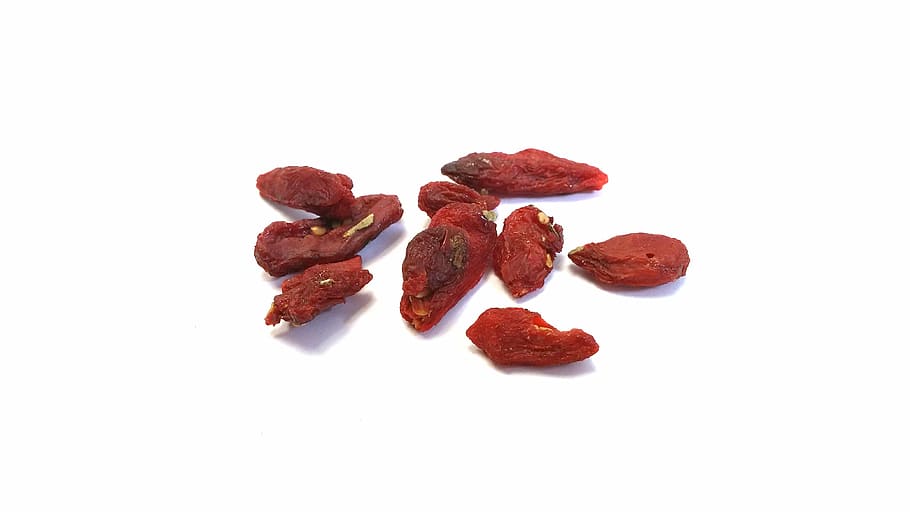 traditional chinese medicine, dried berries, chinese medicine, herbs, white background, studio shot, indoors, food and drink, food, cut out