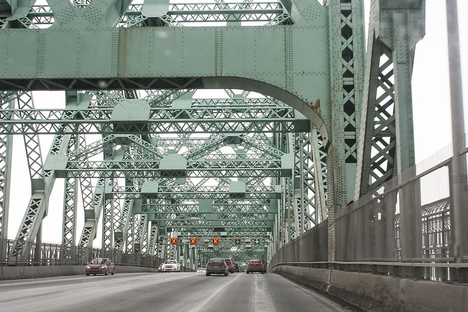 jembatan, perjalanan, mobil, berkendara, montreal, quebec, kanada, pariwisata, arsitektur, jembatan - Struktur Buatan Manusia