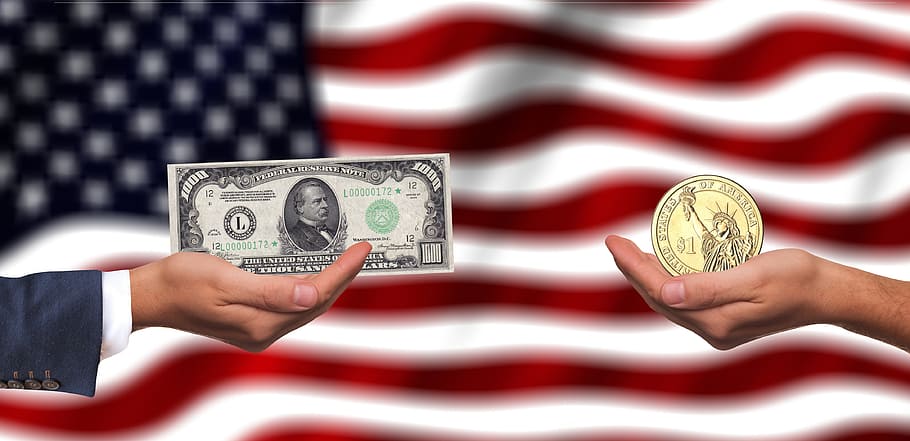 person, holding, 1 u.s, u.s., dollar banknote, usa, dollar, arm, empire, flag