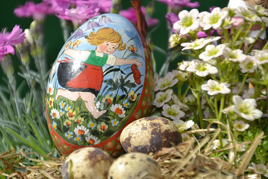 egg, painted, easter, decoration, easter eggs, colorful, easter decoration, easter pictures, goose egg, quail egg