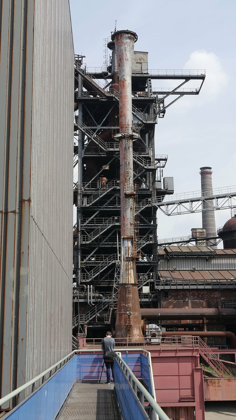 industry, old, old factory, chimney, ironworks, stainless, metallic, factory, architecture, built structure