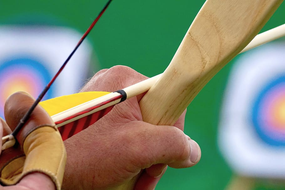 brown composite bow, Arrow, Archery, Objectives, arch, bogensport, tense, concentration, tournament, tradition