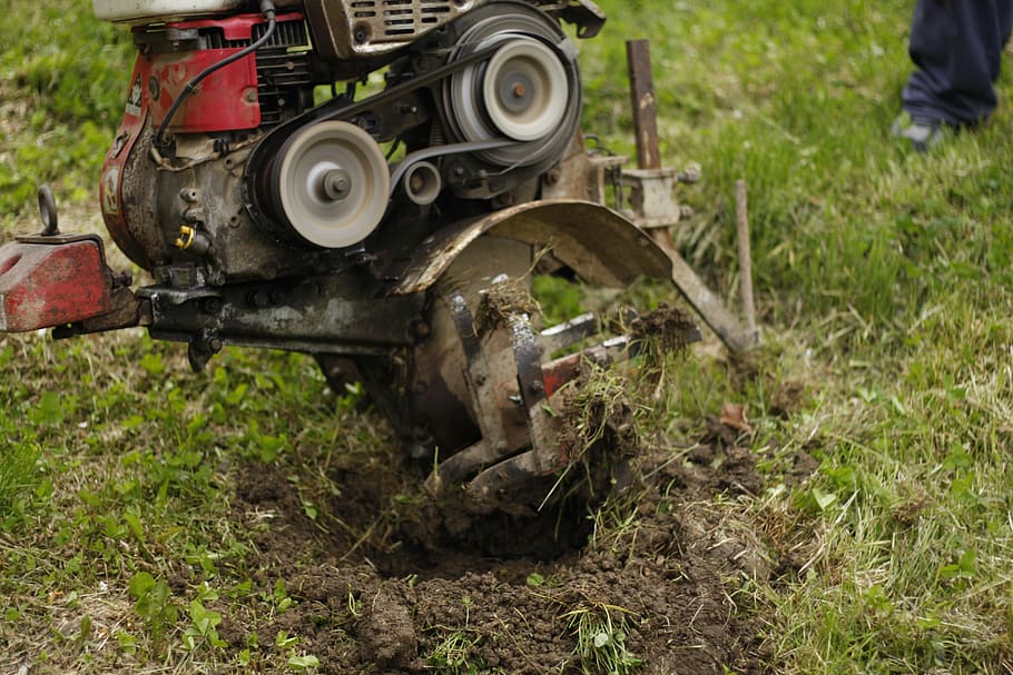 motocultivator, engine, little, agricultural, device, driving, equipment, farm, garden, gear