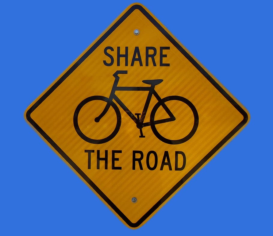 경고, 표시, 자전거, 교통, 도로, 주의, 안전, 삼각형, 통지, 기호