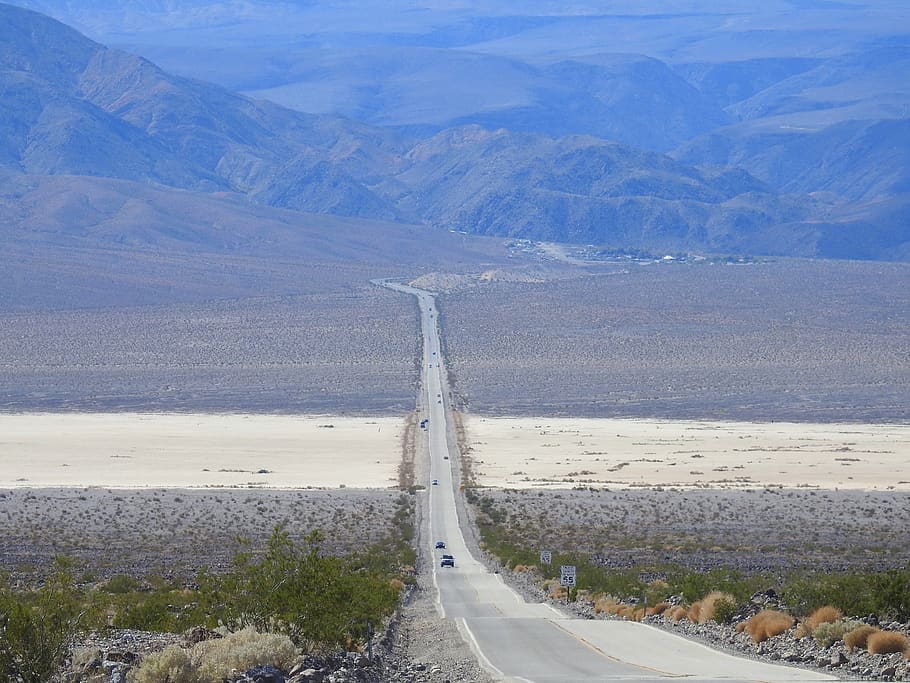 valle de la muerte, carretera, estados unidos, california, Scenics: naturaleza, belleza en la naturaleza, día, transporte, agua, vista de ángulo alto