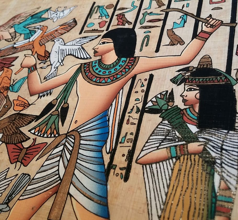Egito, História, Papiro, egípcio, faraós, antiga, arqueologia, áfrica, em pé, apenas mulheres