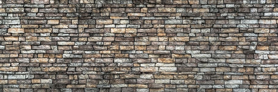 blanco, marrón, cerámico, ladrillos, pared, dama, muro de piedra, patrón, textura, gris