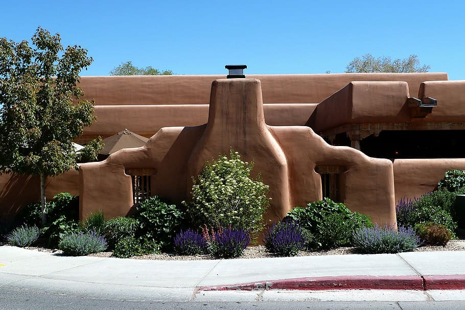 bangunan gaya tanah, baru, meksiko, Tanah, gaya, bangunan, Santa Fe, New Mexico, foto, rumah