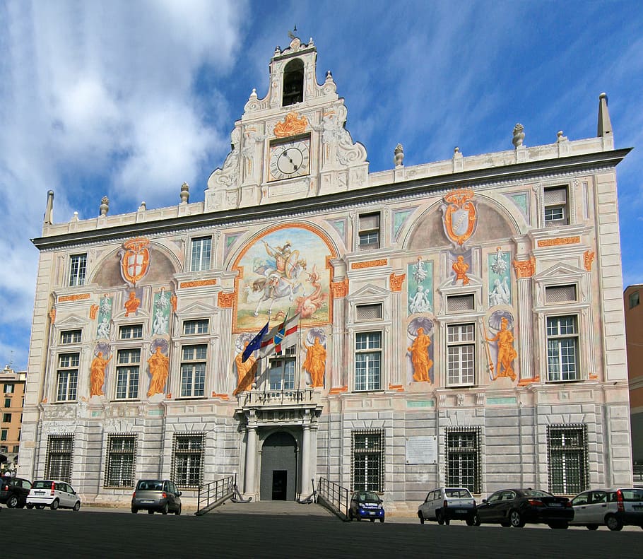 palace, saint george, Palace of Saint George, Genoa, Italy, architecture, building, photos, public domain, famous Place
