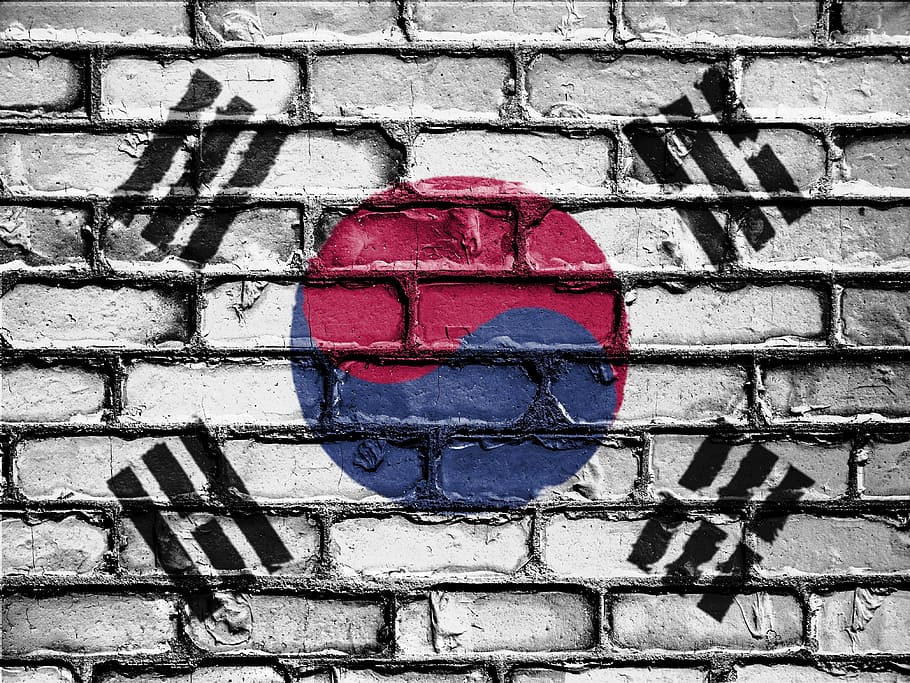 깃발, 남쪽, 대한민국, 기치, 국가, 상징, 전국의, 애국심이 강한, 애국심, 벽
