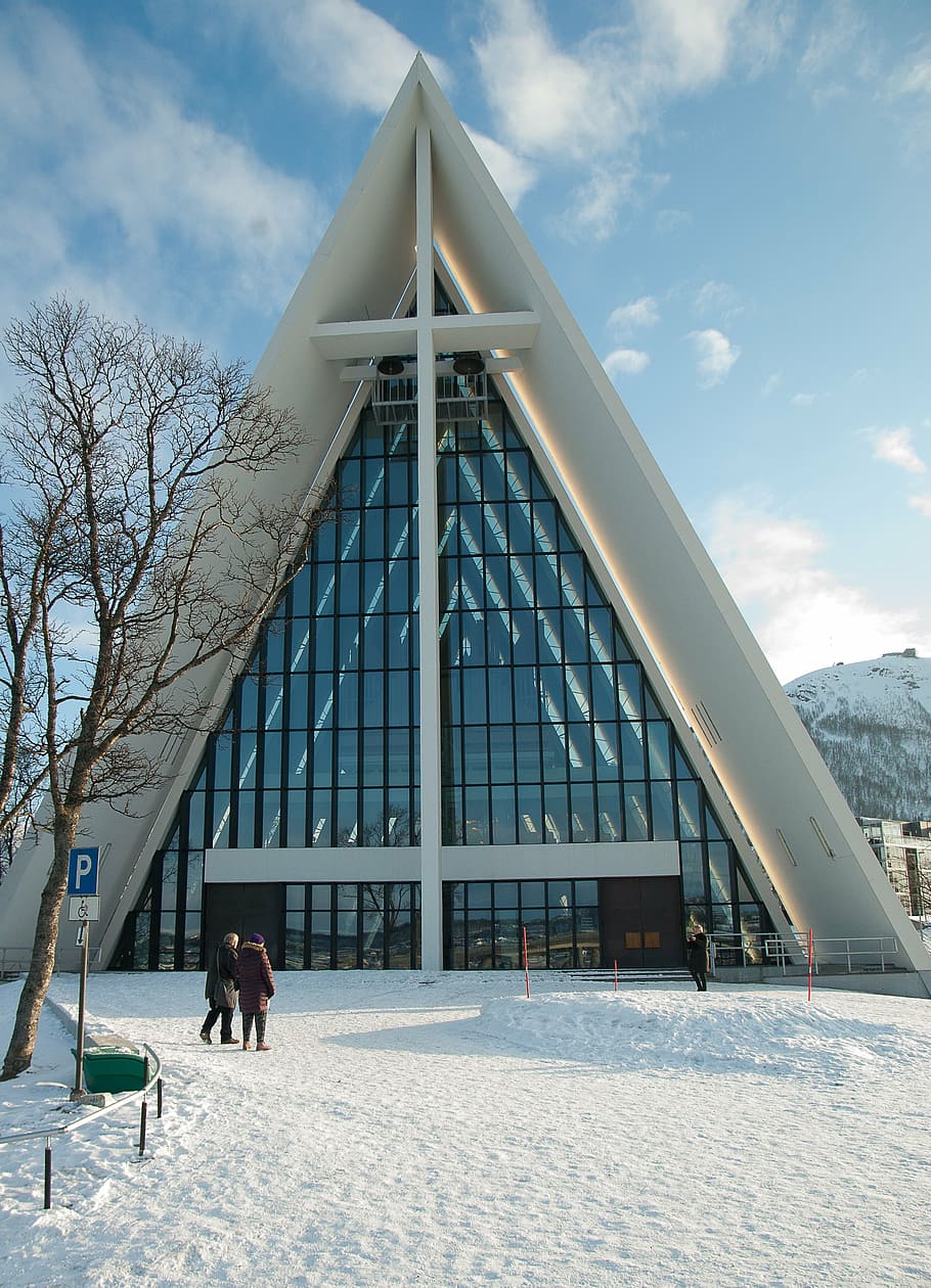 norwegia, lapland, tromso, katedral, musim dingin, salju, arsitektur, Struktur buatan, Eksterior bangunan, suhu dingin