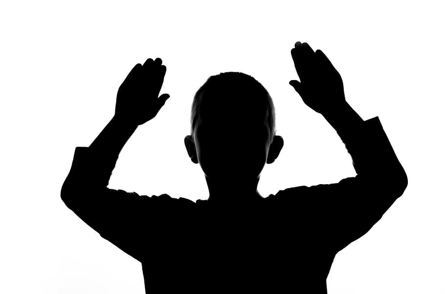 silhouette, white, background, People, Child, Boy, Face, Shadow, Hand, shadow, hand