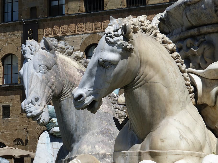 フィレンツェ, イタリア, 彫刻, 馬, アートとクラフト, 創造性, 表現, 像, 建築, 哺乳類