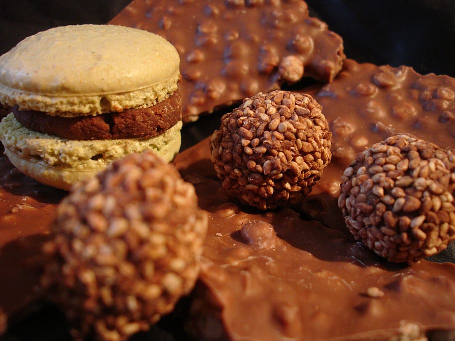 food, chocolate, macaron, dessert, delicious, cocoa, food and drink, freshness, close-up, healthy eating