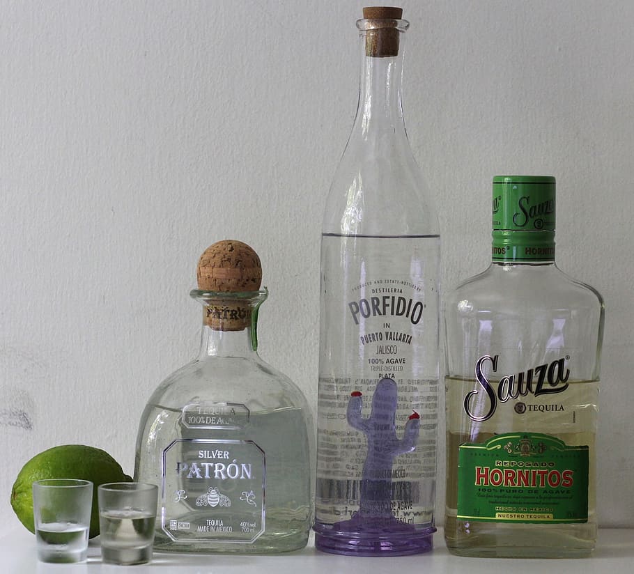 tequila, mexico, alcohol, drinks, bottles, glasses, lime, bottle, container, western script