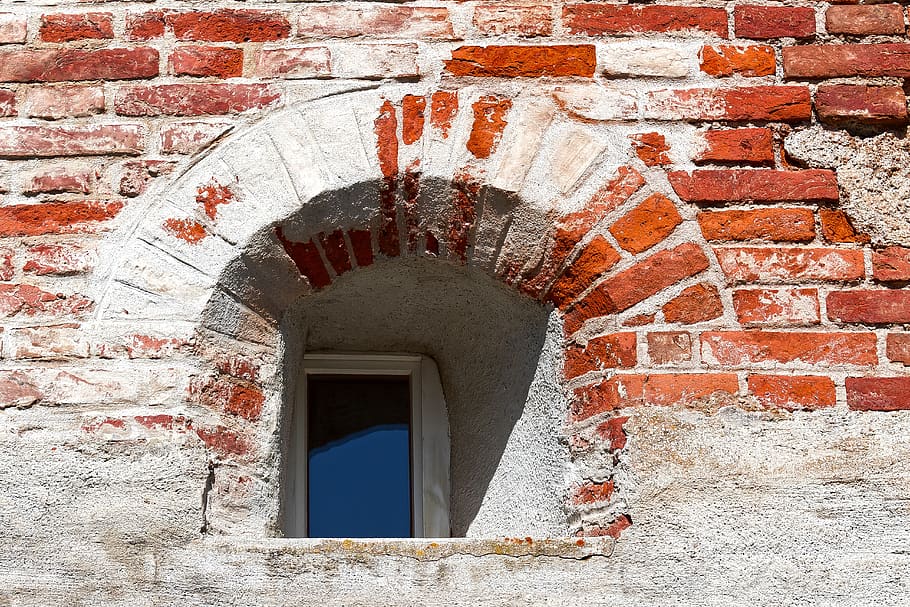 city wall, window, wall, middle ages, old, architecture, brick wall, structure, masonry, round arch